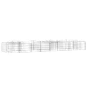 vidaXL Upph&ouml;jd planteringsgabion 400x100x50 cm galvaniserat j&auml;rn