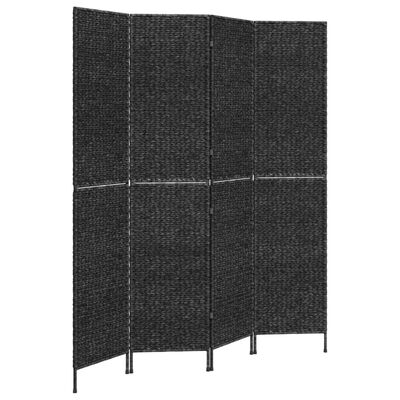 vidaXL Rumsavdelare 4 paneler svart 163x180 cm vattenhyacint