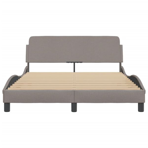 vidaXL Bed Frame "Dover" Taupe 120x200 cm Fabric