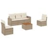 vidaXL Soffgrupp f&ouml;r tr&auml;dg&aring;rden med dynor 6 delar beige konstrotting