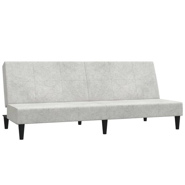 vidaXL B&auml;ddsoffa med pall 2-sits ljusgr&aring; mikrofibertyg