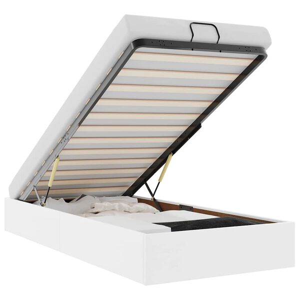 vidaXL Ottoman sängram utan madrass vit 100x200 cm konstläder