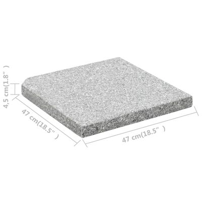vidaXL Parasoll viktplatta granit 25 kg kvadratisk grå