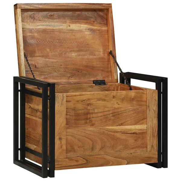 vidaXL Förvaringslåda Brun och svart 60 x 40 x 41 cm Massivt Akaciaträ