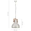 vidaXL H&auml;nglampa industriell vintage 25 W silver rund 40 cm E27