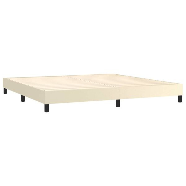 vidaXL Boxspring-s&auml;ngram gr&auml;ddvit 200x200 cm konstl&auml;der