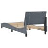 vidaXL Bed Frame with LED without Mattress "Hanko" Dark Grey 90x200 cm Velvet