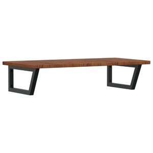 vidaXL V&auml;ggmonterad handfatshylla st&aring;l och massiv ek