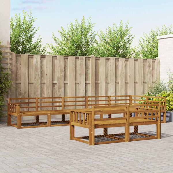 vidaXL Utomhussoffset 8 pcs Naturf&auml;rg Massivt Akaciatr&auml;