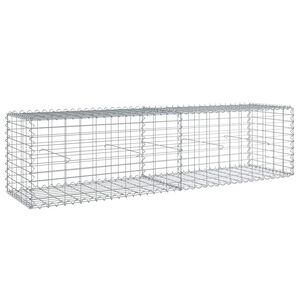 vidaXL Gabionkorg med skydd 200x50x50 cm galvaniserat j&auml;rn