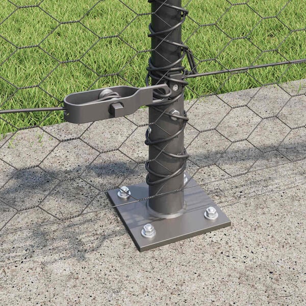 vidaXL St&auml;ngselstolpe Gr&aring; 50 x 0,5 m (36 mm n&auml;t) St&aring;l och PVC