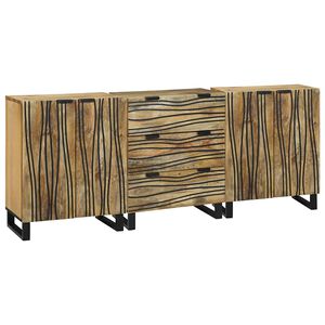 vidaXL Badrumsm&ouml;belset med l&aring;da med hylla 3 pcs Brun Konstruerat tr&auml;