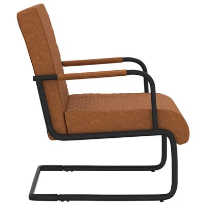 vidaXL Fribärande stol matt brun konstläder