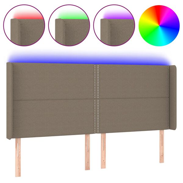 vidaXL S&auml;nggavel LED taupe 183x16x118/128 cm tyg