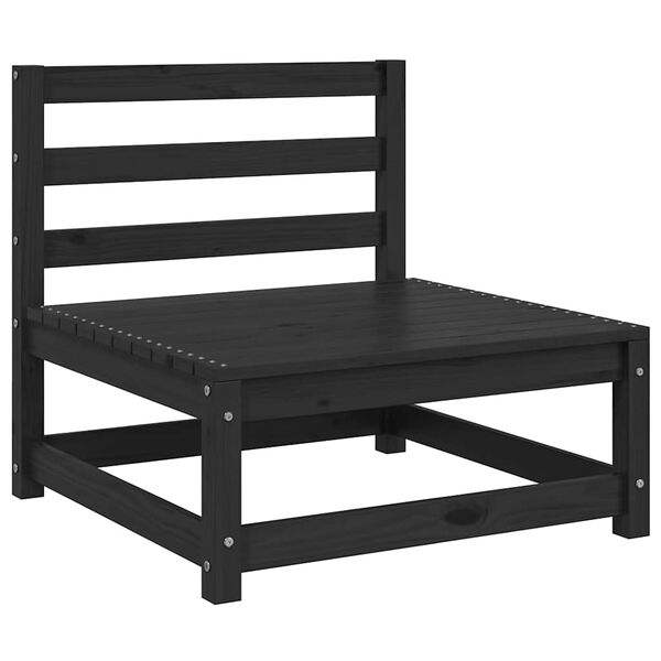 vidaXL Mittensektion till pallsoffa 2 st svart massiv furu