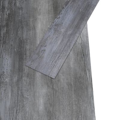 vidaXL Ej självhäftande PVC-golvplankor 5,26 m² 2 mm glansig grå