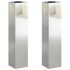 vidaXL Solar LED Stig Ljus 2 st Varmvit 18 x 18 x 80 cm Galvaniserad
