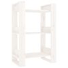 vidaXL Bokhylla/Rumsavdelare vit 60x35x91 cm massiv furu