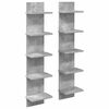 vidaXL V&auml;gg hylla 2 pcs Betonggr&aring; 22 x 15 x 100 cm Konstruerat tr&auml;