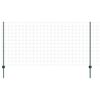 vidaXL Euro Staket med St&ouml;d 25 x 1,2 m PVC-belagda st&aring;l Gr&ouml;n Mesh