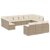 vidaXL Soffgrupp f&ouml;r tr&auml;dg&aring;rden med dynor 13 delar beige konstrotting