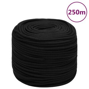 vidaXL Rep svart 10 mm 250 m polyester