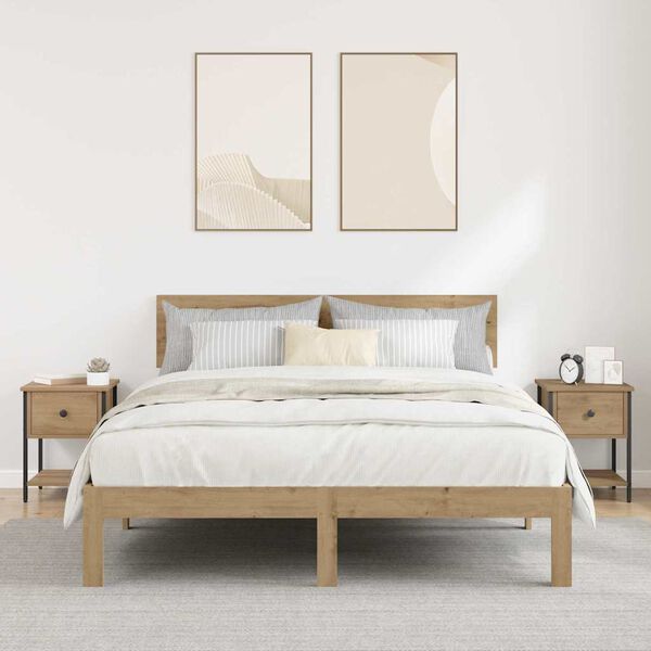 vidaXL S&auml;ngbord 2 pcs Artisan Ek 34 x 35,5 x 45 cm Konstruerat tr&auml;