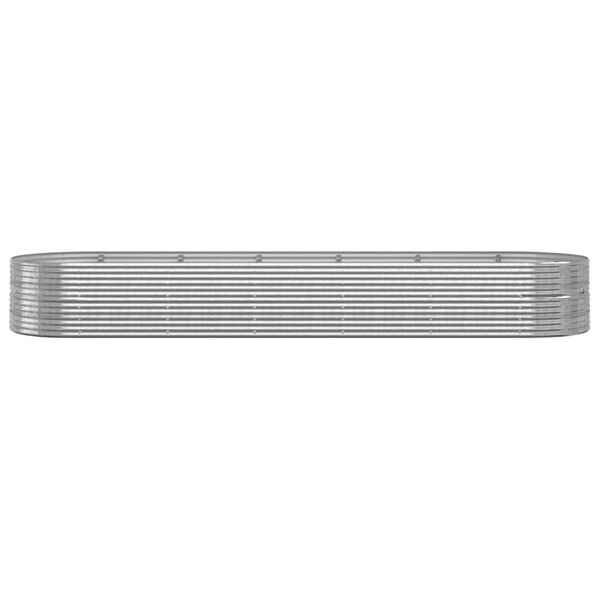 vidaXL Odlingslåda pulverlackerat stål 510x140x68 cm silver