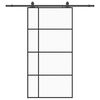 vidaXL Skjutd&ouml;rr med beslag svart 102,5x205 cm ESG-glas