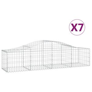 vidaXL Gabioner b&aring;gformade 7 st 200x50x40/60 cm galvaniserat j&auml;rn