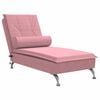 vidaXL Massagesch&auml;slong med bolster rosa sammet