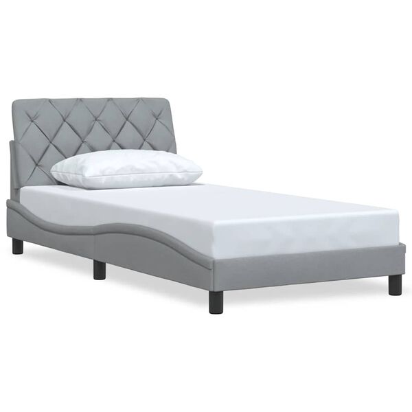vidaXL Bed Frame without Mattress Light Grey 100x200 cm Fabric