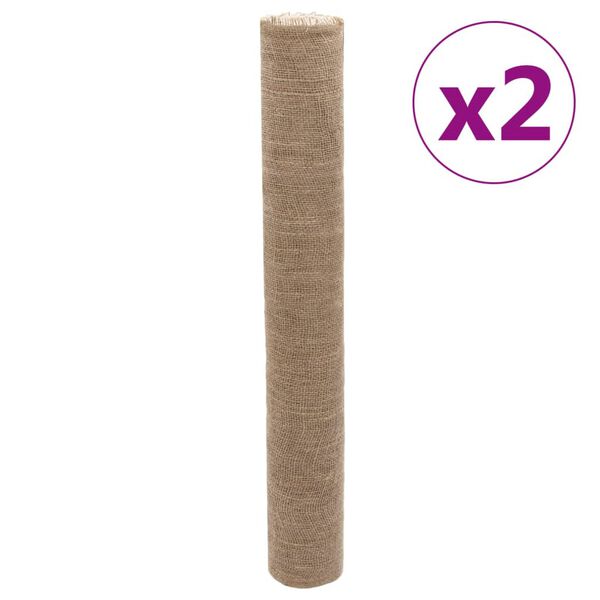 vidaXL Juterulle 2 st 1x50 m 100% jute 200 gsm