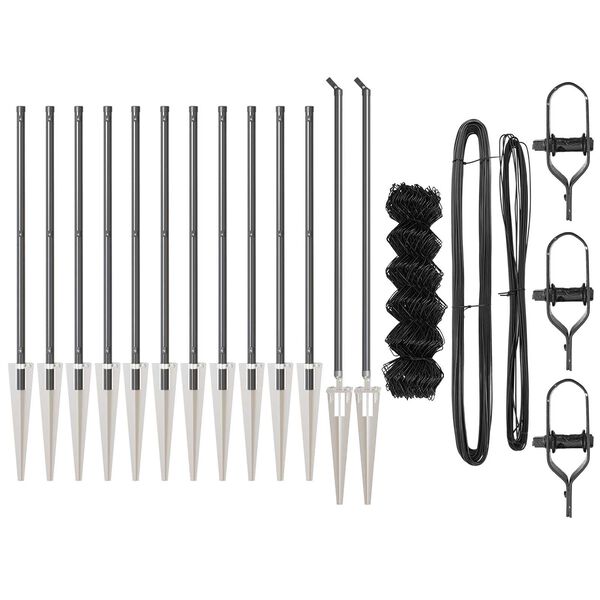 vidaXL St&auml;ngselstolpe Gr&aring; 25 x 1 m (60 x 60 mm n&auml;t) St&aring;l