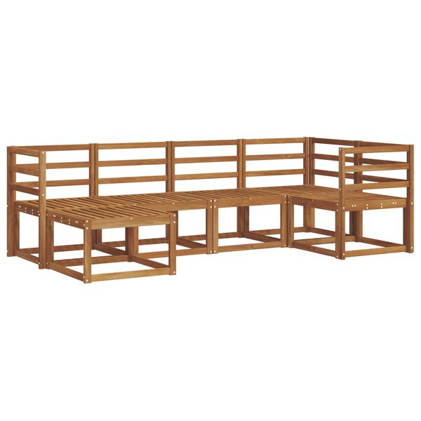 vidaXL Utomhussoffset med kudde 6 pcs Naturlig och Ljus Gr&aring;