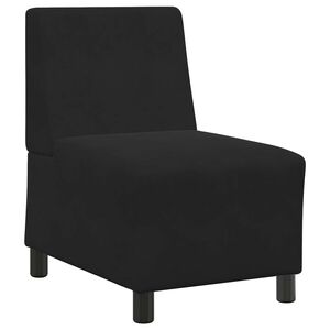 vidaXL | Modulsofa utan armst&ouml;d | Svart 55 x 74 x 82 cm Sammet