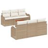 vidaXL Tr&auml;dg&aring;rdsoffset 7 st Beige konstrotting