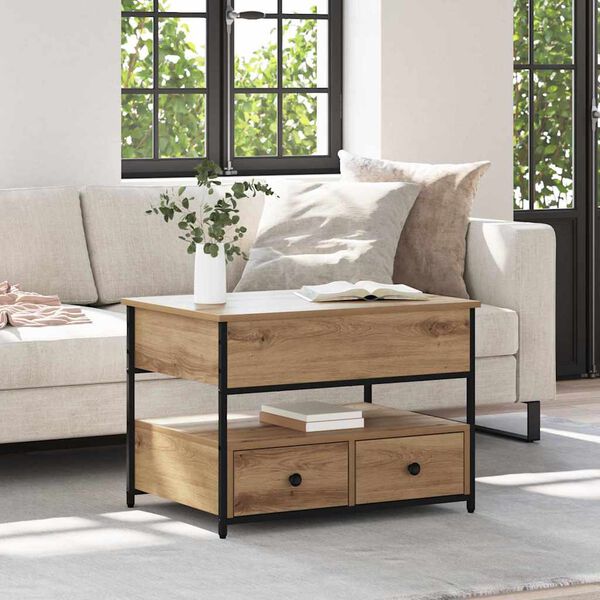 vidaXL Kaffeebord Artisan Ek 70 x 50 x 54.5 cm Konstruerat tr&auml;