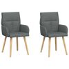 vidaXL Matstolar 2 pcs Tyg M&ouml;rkgr&aring; 60 x 56 x 96 cm