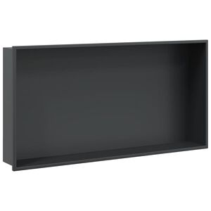vidaXL Duschnisch matt svart 62x32x9 cm rostfritt st&aring;l