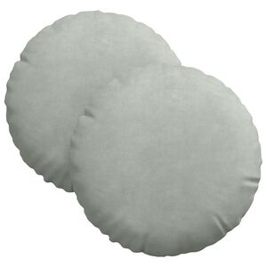 vidaXL Sittkuddar 2 st Sammet Ljusgr&aring; &Oslash;30 x 13 cm