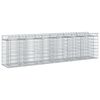 vidaXL Gabion upph&ouml;jd s&auml;ng 2 st 300 x 50 x 80 cm Galvaniserat st&aring;l