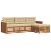 vidaXL Utomhussoffset med kudde 4 pcs Naturlig och Beige