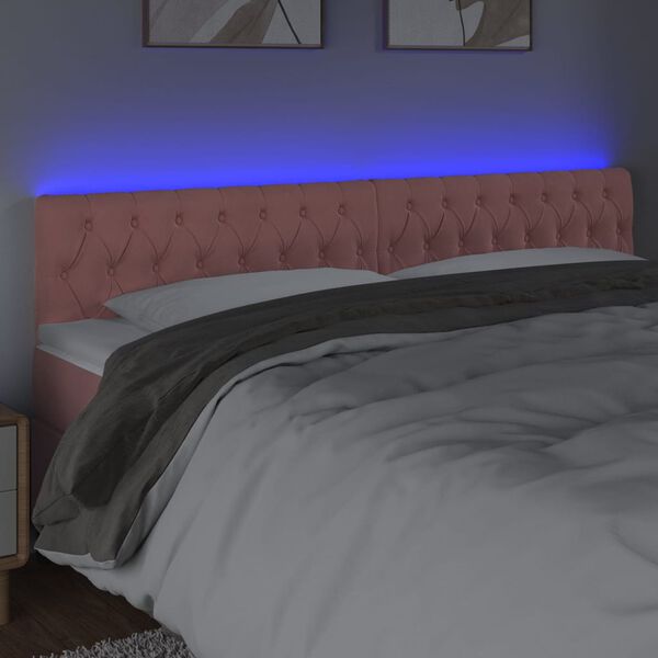 vidaXL S&auml;nggavel LED rosa 180x7x78/88 cm sammet