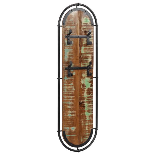 vidaXL Väggmonterad klädhängare med 4krokar 2st massivt återvunnet trä