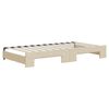 vidaXL Dagbädd utdragbar med lådor gräddvit 100x200 cm tyg