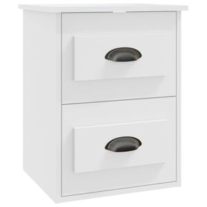 vidaXL V&auml;ggmonterade s&auml;ngbord vit 41,5x36x53cm