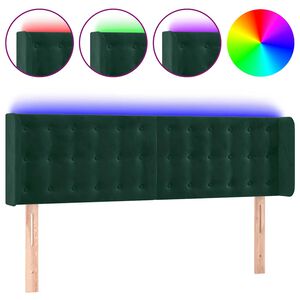 vidaXL S&auml;nggavel LED m&ouml;rkgr&ouml;n 147x16x78/88 cm sammet