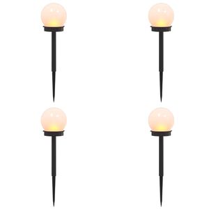 vidaXL Utomhus solcellslampor med markspik 4 st Varmvit 38,5 cm ABS