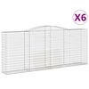 vidaXL Gabion b&aring;gformad 6 st 400x50x160/180 cm galvaniserat j&auml;rn